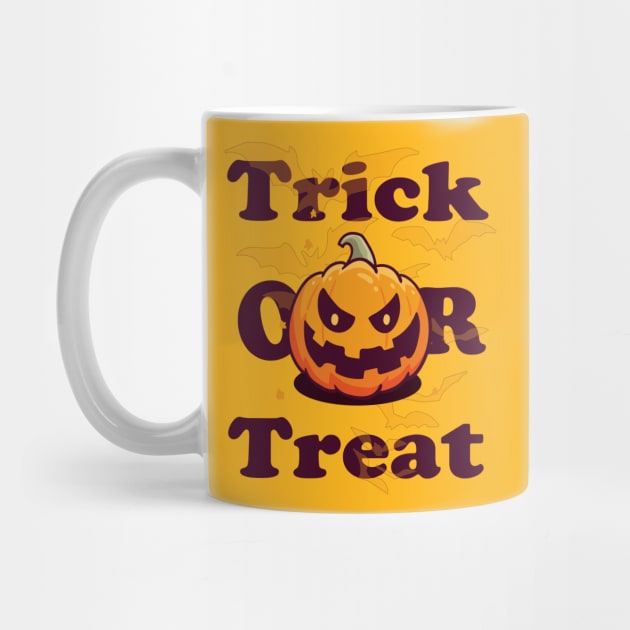 Funny Halloween Gift Trick or treat with scary pumpkin face for men and women by NaniMc